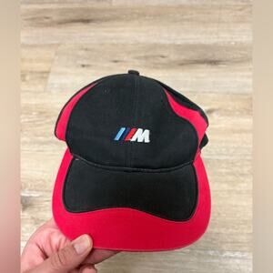 BMW M Performance Baseball Cap Black Red One Size Adjustable Hat